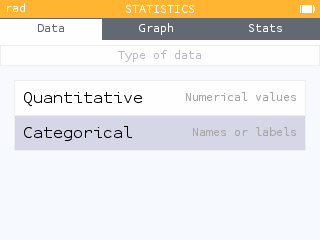 Choose between categorical and quantitative data