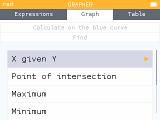 Derivatives find menu