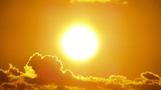 The sun in the sky
