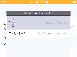 Additional results for seven fifths