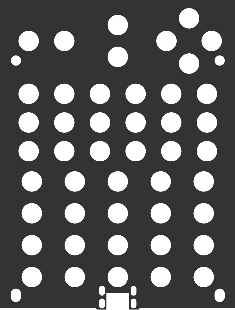 NumWorks graphing calculator PCB, bottom solder mask layer