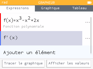 Couleur de la dérivée