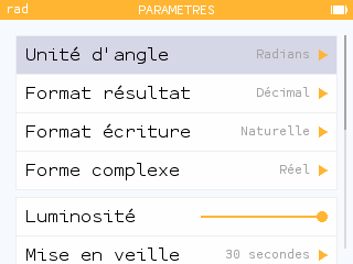 Menu loupe pour l'accessibilité
