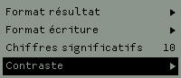 Réglage du contraste