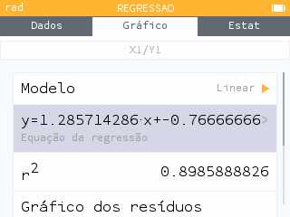 Novo menu Regressão com a possibilidade de copiar a equação da Regressão