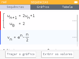 A nova aplicação Sequências